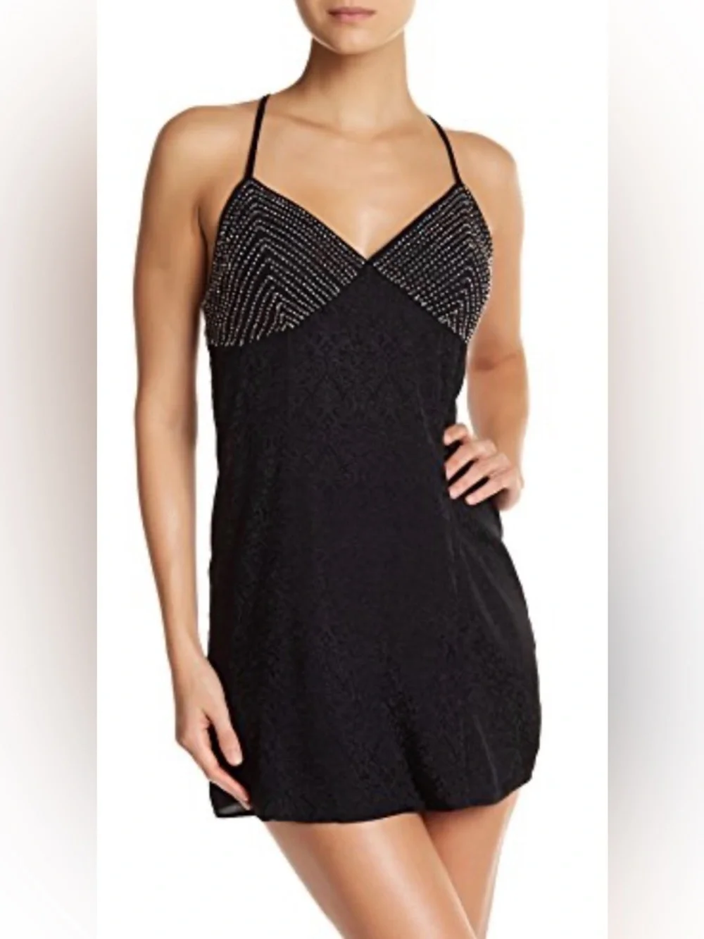 Free People Fleur De Lis Beaded Shooting Star Slip Dress , size XS Coachella